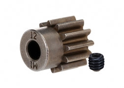 Traxxas 6485X Gear, 12-T pinion ( 1.0 metric pitch) (fits 5mm shaft)/ set screw (compatible with steel spur gears)