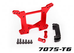 Traxxas 6738R Shock tower, rear, 7075-T6 aluminum ( red-anodized) (1)/ body mount bracket (1)