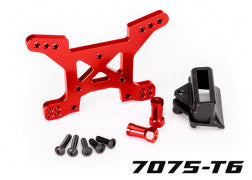 Traxxas 6739R Shock tower, front, 7075-T6 aluminum ( red-anodized) (1)/ body mount bracket (1)