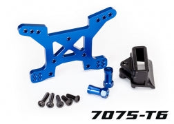 Traxxas 6739X Shock tower, front, 7075-T6 aluminum ( blue-anodized) (1)/ body mount bracket (1)