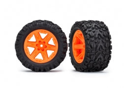 Traxxas 6773A Tires & wheels, assembled, glued ( 2.8') ( RXT orange wheels, Talon Extreme tires, foam inserts) (2) ( TSM rated)