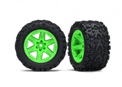 Traxxas 6773G Tires & wheels, assembled, glued (2.8') (RXT 4X4 green wheels, Talon Extreme tires, foam inserts) (2) (TSM rated)