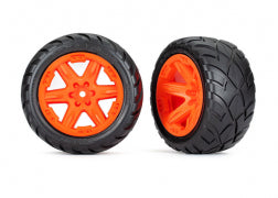 Traxxas 6775A Tires & wheels, assembled, glued ( 2.8') ( RXT orange wheels, Anaconda tires, foam inserts) ( 4WD electric front/ rear, 2WD electric front only) ( 2) ( TSM rated)