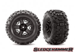 Traxxas 6792 Tires & wheels, assembled, glued ( black 2.8' wheels, Sledgehammer® tires, foam inserts) ( 4WD electric front/ rear, 2WD electric front only) ( 2) ( TSM rated)