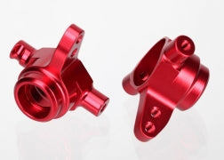 Traxxas 6837R Steering blocks, 6061-T6 aluminum (red-anodized), left & right