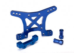Traxxas 6839X Shock tower, front, 7075-T6 aluminum (blue-anodized) (1)/ body mount bracket (1)