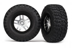 Traxxas 6873 SCT Satin Chrome & Black Wheels w/ BFG Tires (2)