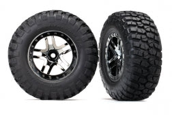 Traxxas 6873T SCT Black Chrome Wheels w/ BFG S1 Tires (2)