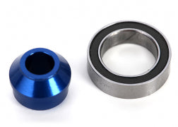 Traxxas 6893X Bearing adapter, 6061-T6 aluminum (blue-anodized) (1)/10x15x4mm ball bearing (black rubber sealed) (1) (for slipper shaft)