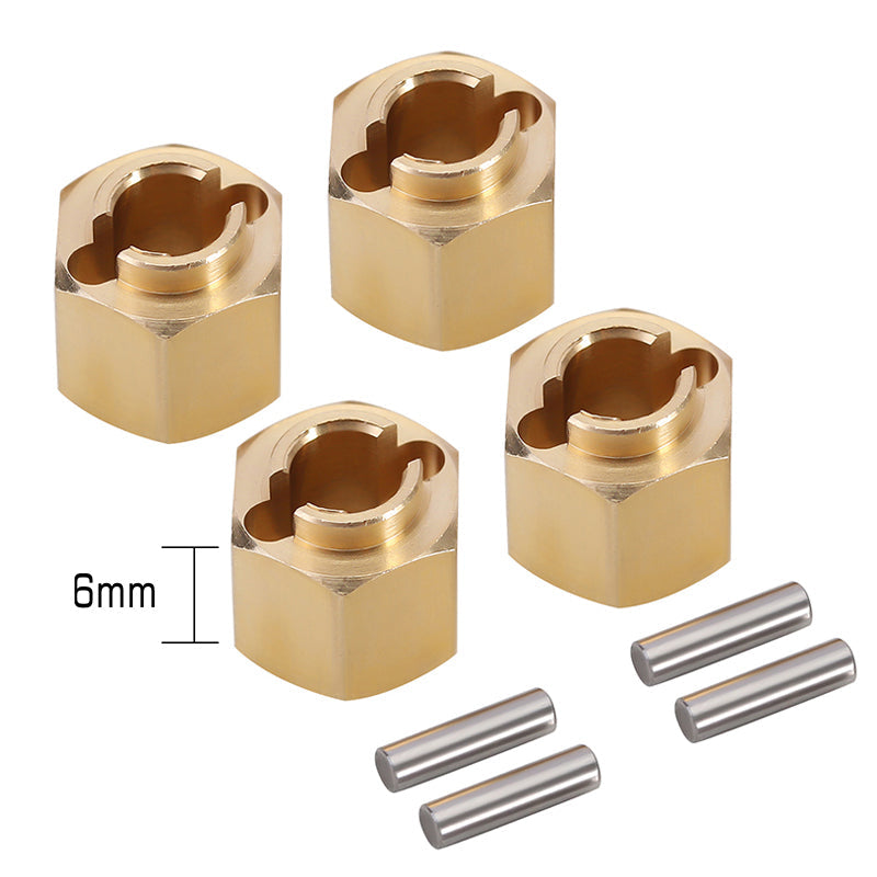 Injora TRX4M-02-6 4PCS 6/7/10mm Brass Wheel Hex Hub Extenders for Ascent-18 - 6mm(+0mm)