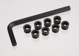 Traxxas 7033X Aluminum caps, pivot ball (threaded aluminum, hard-anodized, PTFE-coated (8)/ hex wrench, 5mm