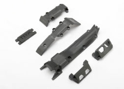 Traxxas 7037 Skidplate set, front (1)/ rear (1)/ transmission (1) (black)