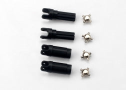 Traxxas 7050 Half shafts, left or right (1/16 Slash)(internal splined half shaft (2)/external splined half shaft) (2))/ metal u-joints (4)
