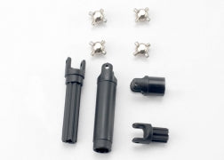 Traxxas 7056 Half shafts, center front (1), center rear (1) (internal splined half shafts (2)/external splined half shaft) (2))/ metal u-joints (4)