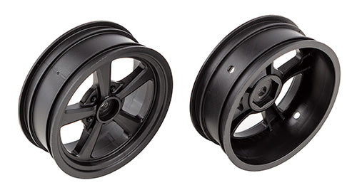 Associated 71079 DR10 2.2 Drag Racing Front Wheels (Black) (2) w/12mm Hex