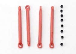 Traxxas 7118 Push rod (molded composite) (red) (4)/ hollow balls (8)