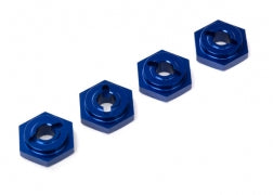 Traxxas 7154X  Wheel hubs, hex, aluminum (4) (blue-anodized)
