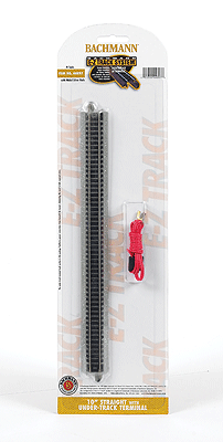 Bachmann 44897 E-Z Track(R) w/Nickel Silver Rail & Gray Roadbed -- 10" Straight w/Under-Track Power Connector N Scale
