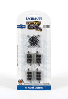 Bachmann 44841 Crossing w/Nickel Silver Rail & Gray Roadbed - E-Z Track(R) -- 90 Degree N Scale