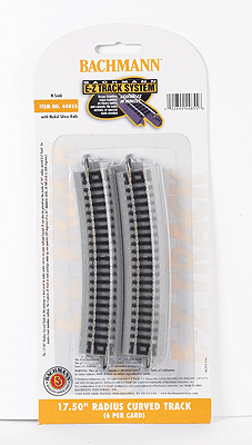 Bachmann 44855 E-Z Track(R) w/Nickel Silver Rail & Gray Roadbed -- 17-1/2" Radius Curve N Scale