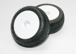 Traxxas 7175 Tires & wheels, assembled, glued (white dished 2.2" wheels, Response Pro 2.2" tires, foam inserts) (2)