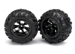 Traxxas 7277 Tires & wheels, assembled, glued (Geode black, beadlock style wheels, Canyon AT tires, foam inserts) (1 left, 1 right)