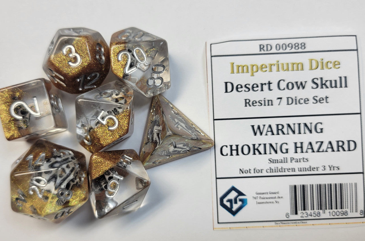 Gamerz Guard RD00988 Desert Cow Skull Resin 7 Dice Set