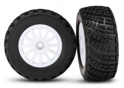 Traxxas 7473R Tires & wheels, assembled, glued (White wheels, BFGoodrich® Rally tires)