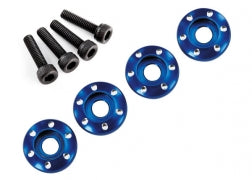Traxxas 7668 LaTrax Aluminum Wheel Nut Washer (Blue) (4)