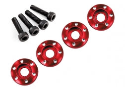 Traxxas 7668R LaTrax Aluminum Wheel Nut Washer (Red) (4)