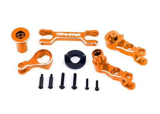 Traxxas 7746-ORNG Steering bellcranks (left & right)/ draglink (6061-T6 aluminum, orange-anodized) (fits X-Maxx®)