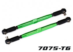 Traxxas 7748G Toe links, X-Maxx® (TUBES green-anodized, 7075-T6 aluminum, stronger than titanium) (157mm) (2)/ rod ends, assembled with steel hollow balls (4)/ aluminum wrench, 10mm (1)