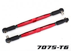 Traxxas 7748R Toe links, X-Maxx® (TUBES red-anodized, 7075-T6 aluminum, stronger than titanium) (157mm) (2)/ rod ends, assembled with steel hollow balls (4)/ aluminum wrench, 10mm (1)