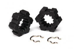 Traxxas 7756 Wheel hubs, hex (2)/ hex clips (2)