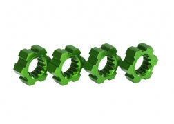 Traxxas 7756G Wheel hubs, hex, aluminum (green-anodized) (4)