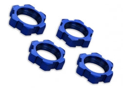 Traxxas 7758 Wheel nuts, splined, 17mm, serrated (blue-anodized) (4)