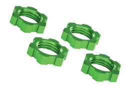 Traxxas 7758G Wheel nuts, splined, 17mm, serrated (green-anodized) (4)