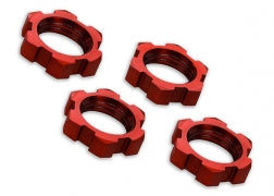 Traxxas 7758R Wheel nuts, splined, 17mm, serrated (red-anodized) (4)
