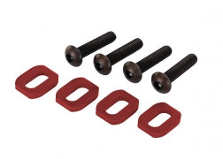 Traxxas 7759R Washers, motor mount, aluminum (red-anodized) (4)/ 4x18mm BCS (4)