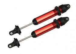 Traxxas 7761R Shocks, GTX, aluminum, red-anodized (fully assembled w/o springs) (2)