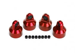 Traxxas 7764R Shock caps, aluminum (red-anodized), GTX shocks (4)/ spacers (8)