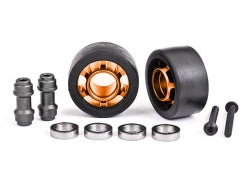 Traxxas 7775T Orange Aluminum Wheelie Bar Wheels w/ Hardware (2)