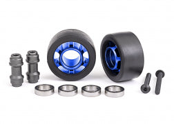 Traxxas 7775X Blue Aluminum Wheelie Bar Wheels w/ Hardware (2)