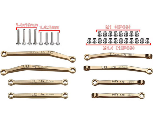 Hot Racing SXTY133H No Flex Upgrade Brass Link Set - SCX30