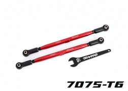 Traxxas 7897R Toe links, front (TUBES red-anodized, 7075-T6 aluminum, stronger than titanium) (2) (for use with #7895R X-MaxxÂ® WideMaxxÂ® suspension kit)