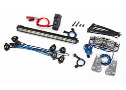 Traxxas 8030 LED light set, complete (contains rock light kit, LED light bar (Rigid®), LED headlight/tail light kit, power supply, & 3-in-1 wire harness) (fits #8011 body)