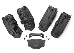 Traxxas 8080 Fenders, inner (narrow), front & rear (2 each)/ rock light covers (8)/ battery plate/ body mount/ 3x8 flat-head screws (4)/ 2.5x6 CS (10)