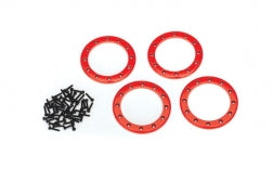 Traxxas 8168R Beadlock rings, red (2.2') (aluminum) (4)/ 2x10 CS (48)