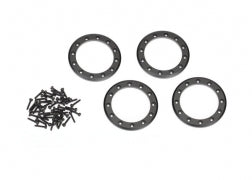 Traxxas 8168T Beadlock rings, black (2.2") (aluminum) (4)/ 2x10 CS (48)