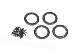 Traxxas 8169T Beadlock rings, black (1.9') (aluminum) (4)/ 2x10 CS (48)